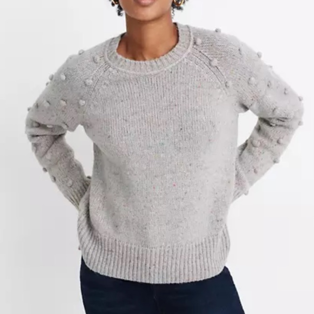 Madewell Palmroy Bobble-Sleeve Pullover Sweater